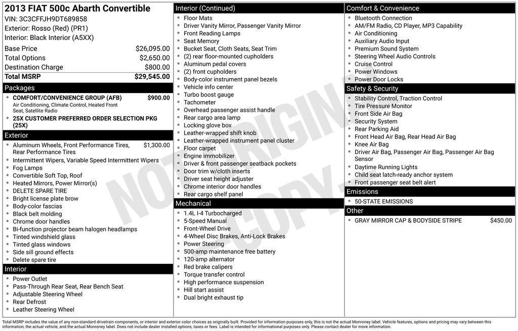 Used 2013 FIAT 500 Abarth w/ Comfort/Convenience Group image 32