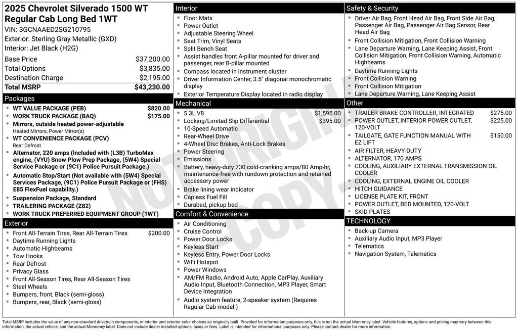 Used 2025 Chevrolet Silverado 1500 W/T w/ WT Value Package image 9