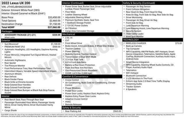 Used 2022 Lexus UX 200 w/ Accessory Package (Z1) FWD image 7