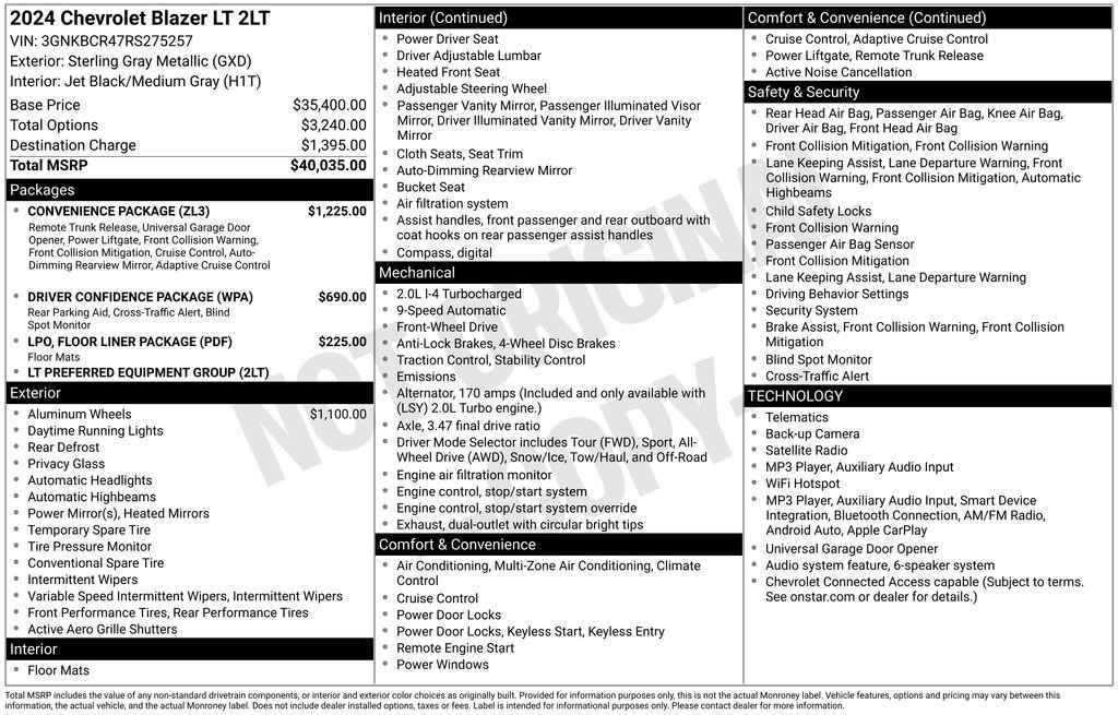 Used 2024 Chevrolet Blazer LT w/ Convenience Package FWD image 4