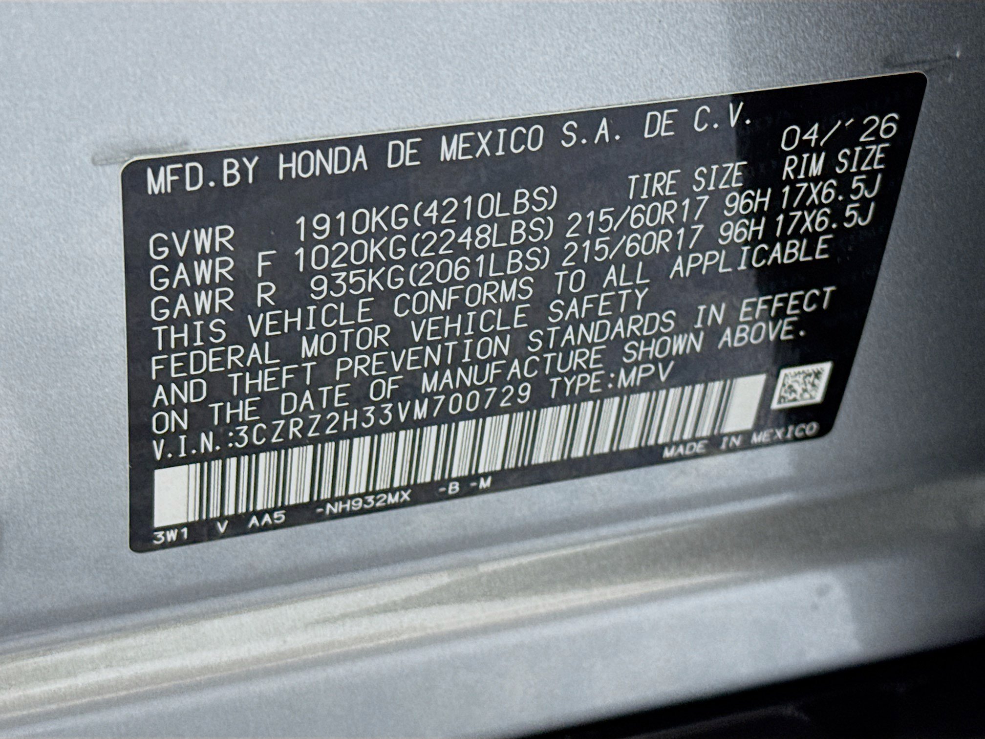 New 2027 Honda HR-V LX image 29
