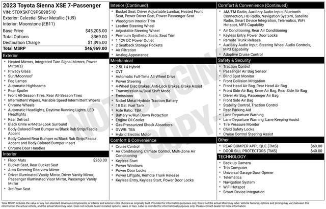 Used 2023 Toyota Sienna XSE AWD/4WD image 37