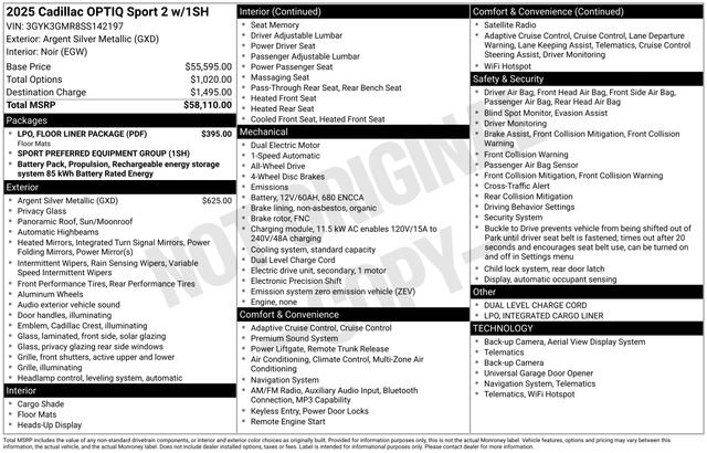 Used 2025 Cadillac Optiq Sport 2 w/ LPO, Floor Liner Package image 19