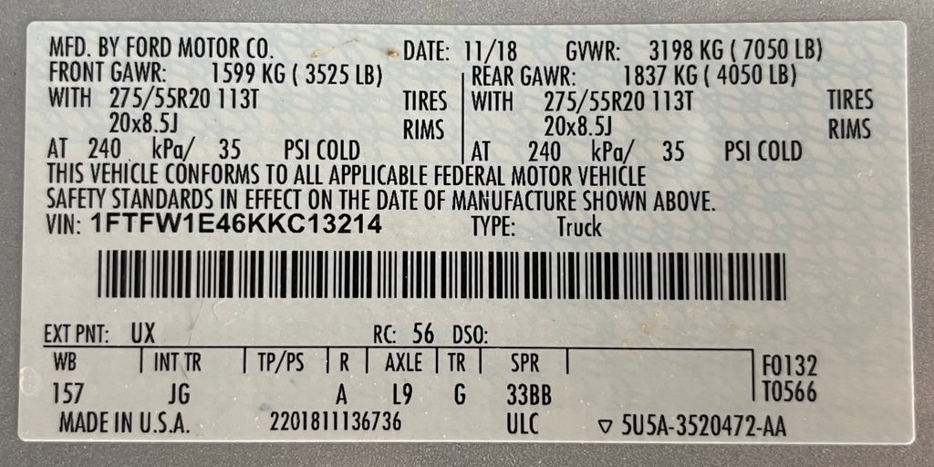 Used 2019 Ford F150 XL w/ Equipment Group 101A Mid AWD/4WD image 62