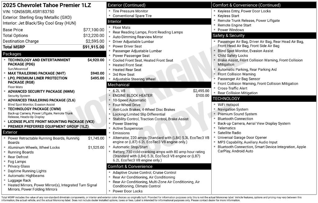 Certified 2025 Chevrolet Tahoe Premier AWD/4WD image 5