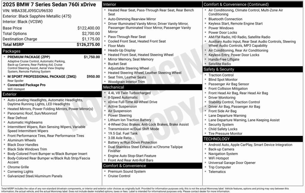 Used 2025 BMW 760i xDrive 760i xDrive w/ Premium Package image 7