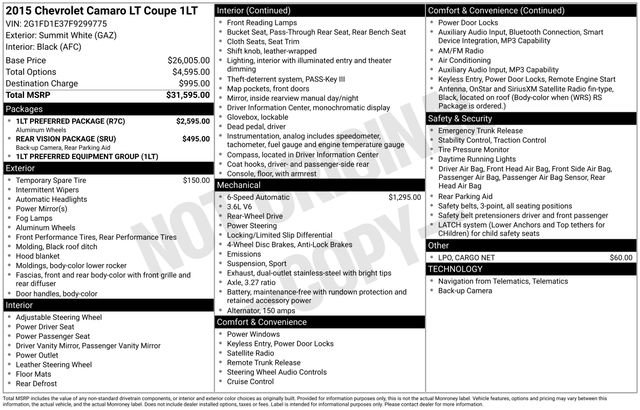 Used 2015 Chevrolet Camaro LT w/ 1LT Preferred Package image 7