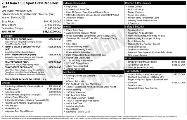 Used 2014 RAM 1500 Sport w/ Trailer Tow Group AWD/4WD image 6