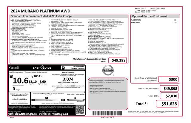 Used 2024 Nissan Murano Platinum AWD/4WD image 6