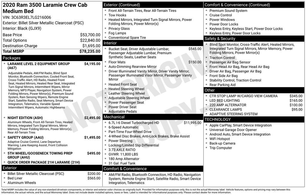 Used 2020 RAM 3500 Laramie image 5