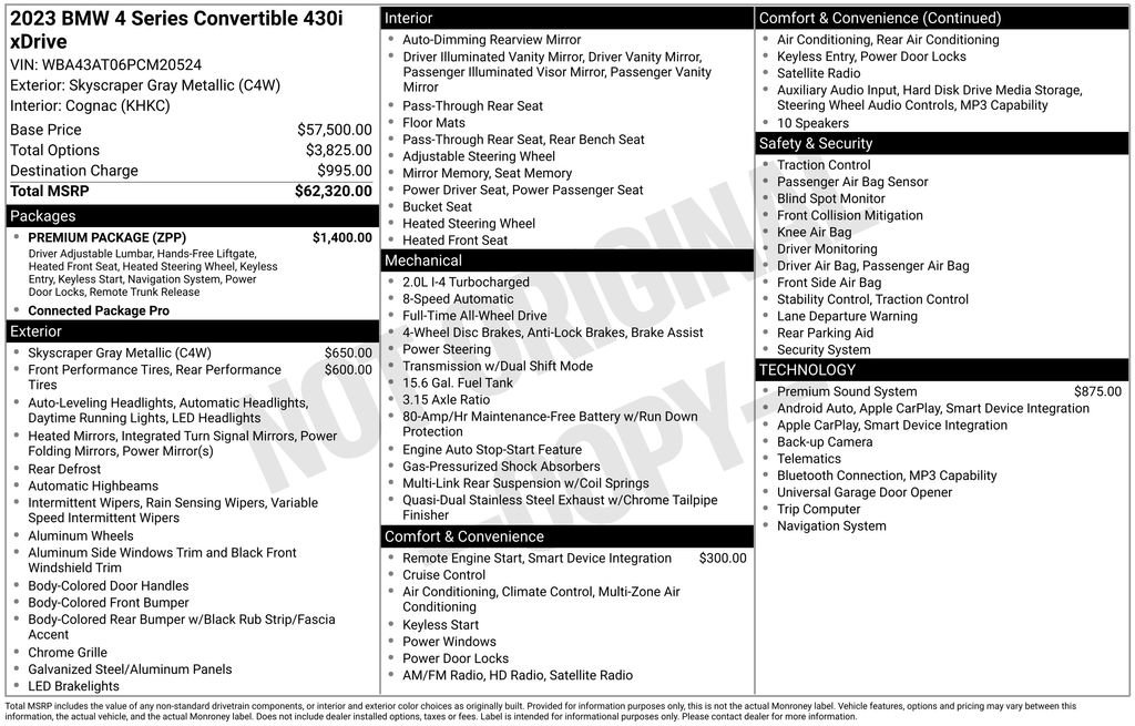 Certified 2023 BMW 430i xDrive Convertible w/ Premium Package image 38