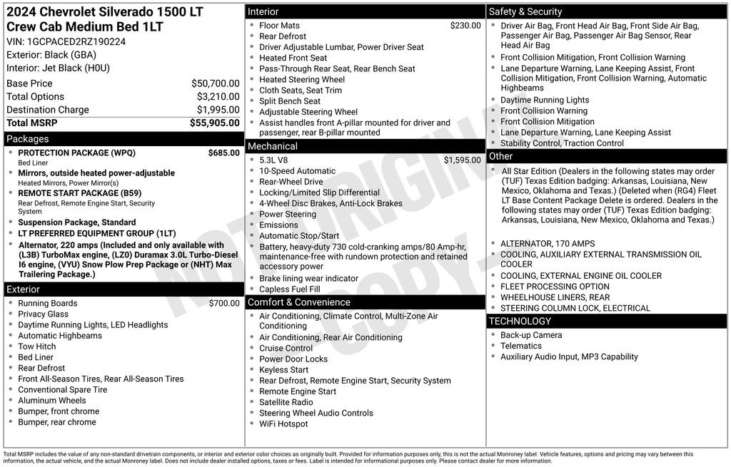 Used 2024 Chevrolet Silverado 1500 LT w/ Protection Package RWD image 10