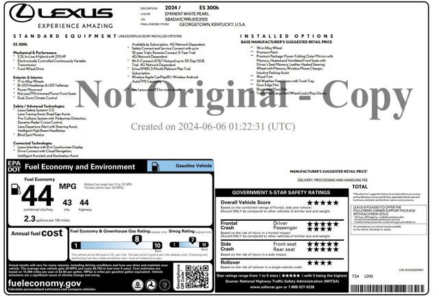 Used 2024 Lexus ES 300h w/ Premium Package FWD image 2