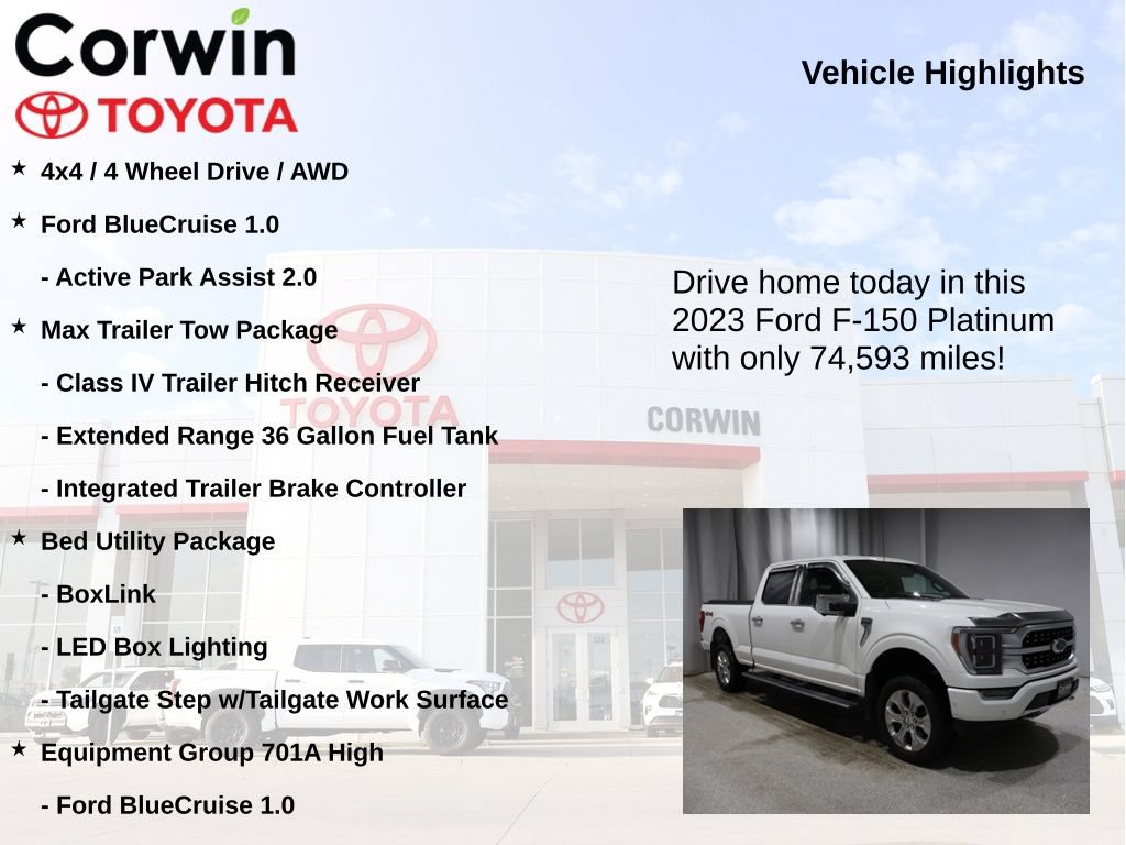 Used 2023 Ford F150 Platinum w/ Equipment Group 701A High AWD/4WD image 7