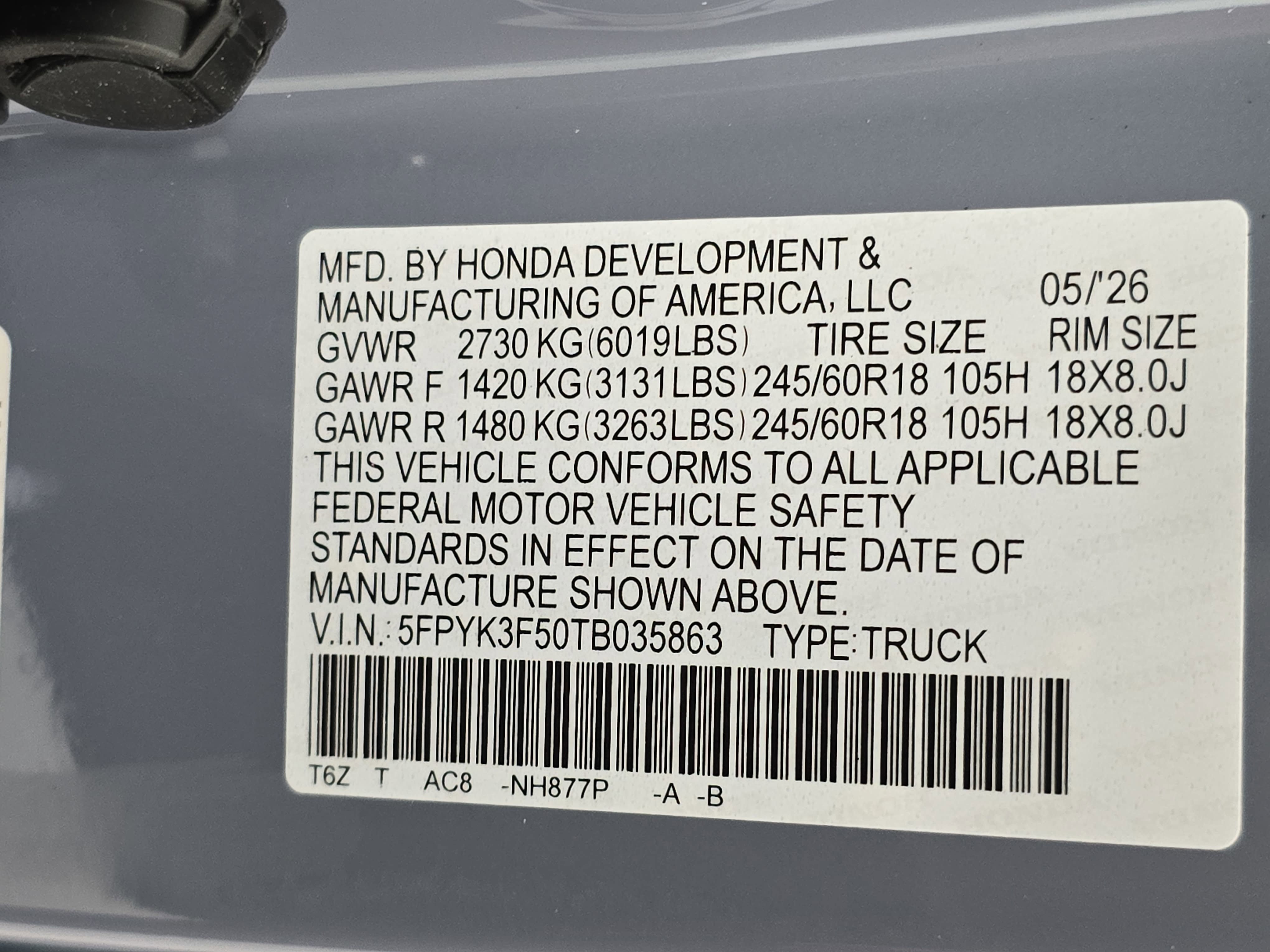 New 2026 Honda Ridgeline RTL image 35