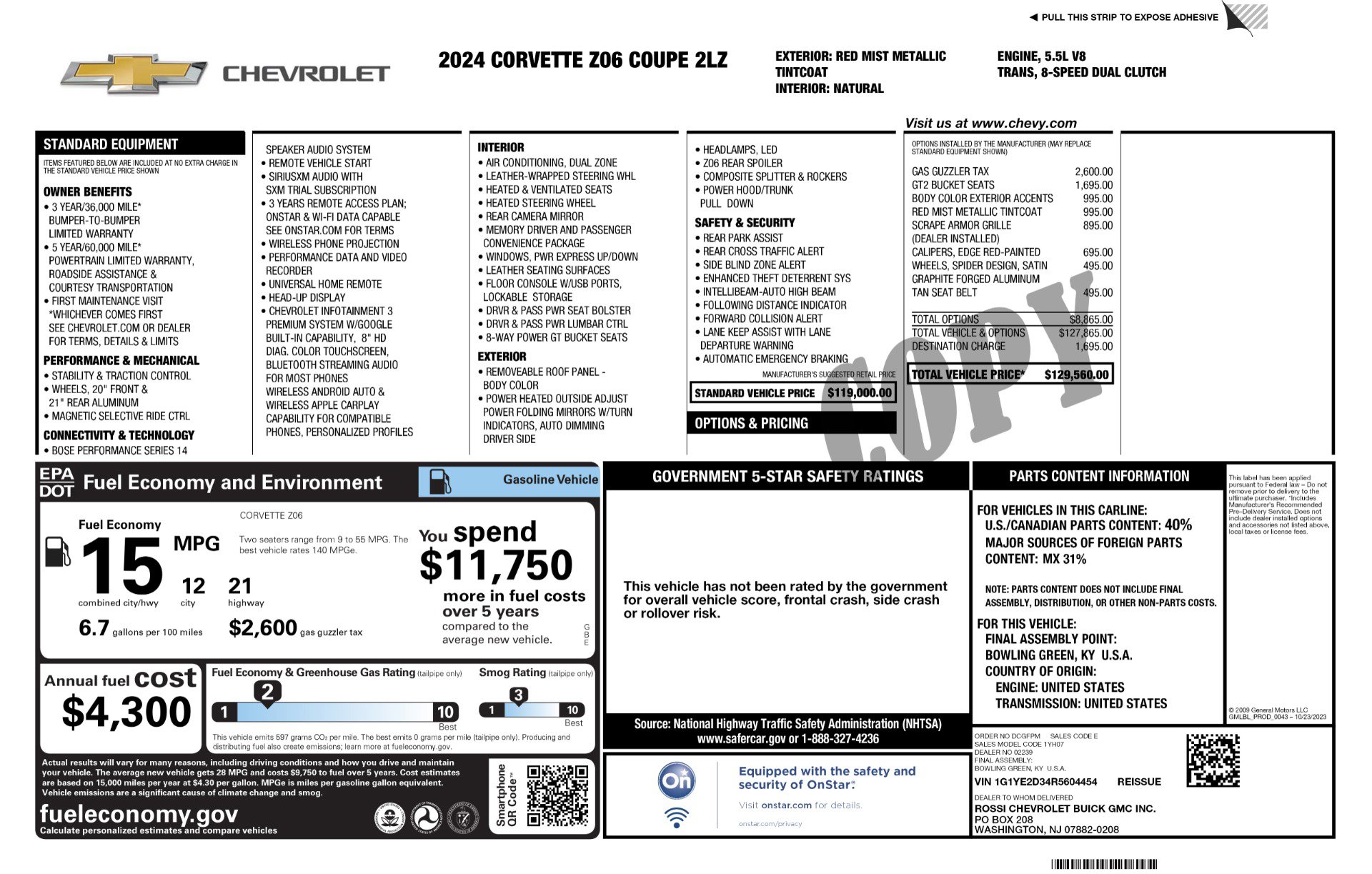 Used 2024 Chevrolet Corvette Z06 RWD image 24