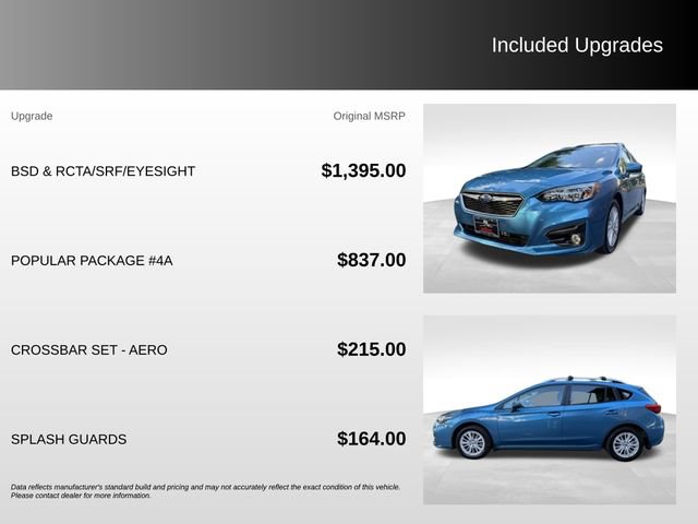 Used 2017 Subaru Impreza 2.0i Premium w/ BSD & Rcta/SRF/Eyesight AWD/4WD image 9
