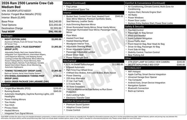 New 2026 RAM 2500 Laramie w/ Night Edition AWD/4WD image 15