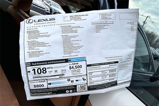 New 2026 Lexus RZ 450e AWD image 14