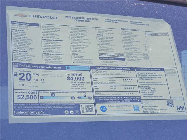 New 2026 Chevrolet Silverado 1500 Custom w/ Turbomax Blackout Package RWD image 17