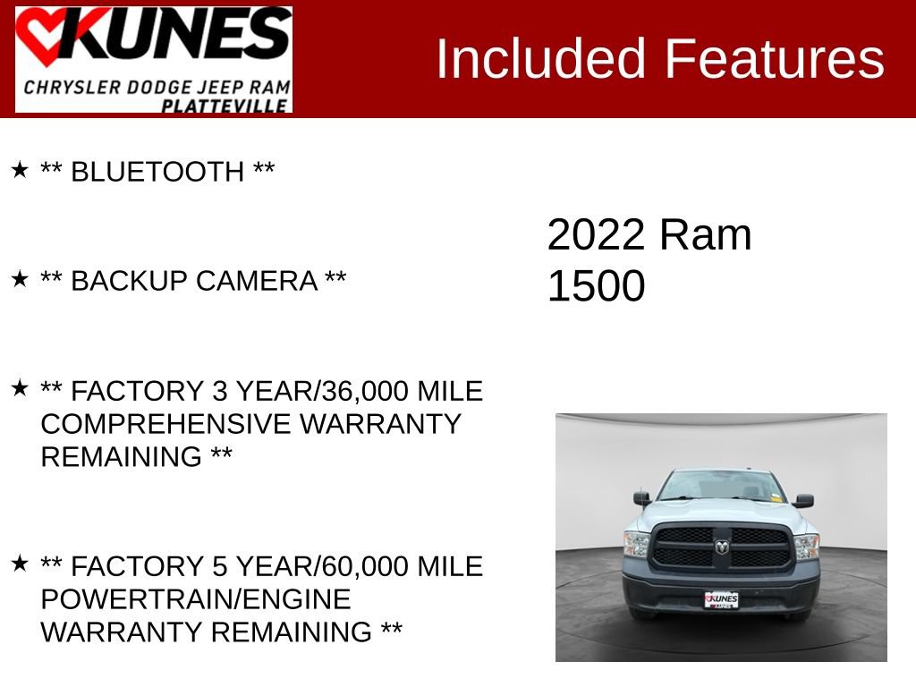 Used 2022 RAM 1500 Tradesman w/ Power & Remote Entry Group RWD image 2