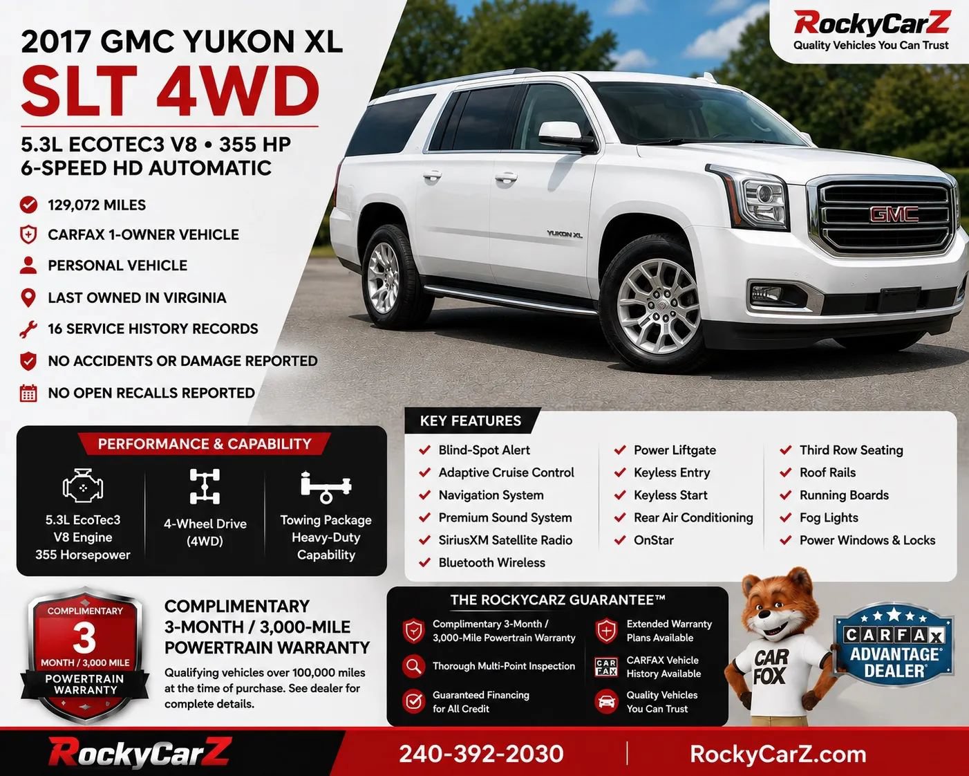Used 2017 GMC Yukon XL SLT w/ Open Road Package
