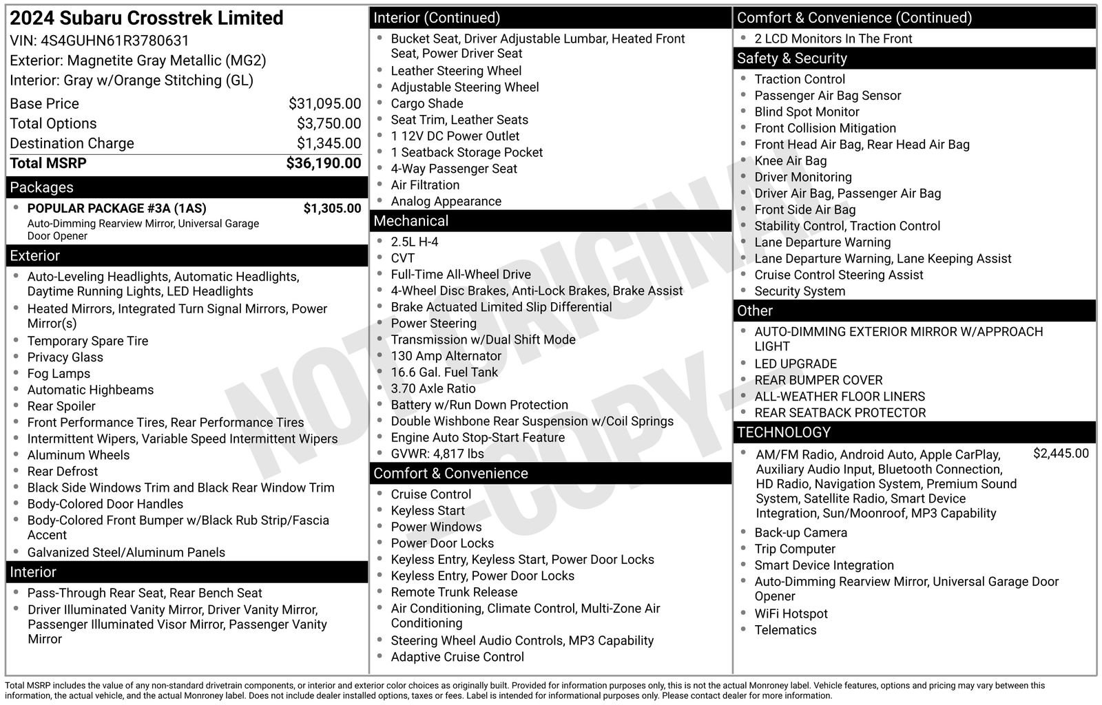 Certified 2024 Subaru Crosstrek 2.5i Limited w/ Popular Package #3A image 11