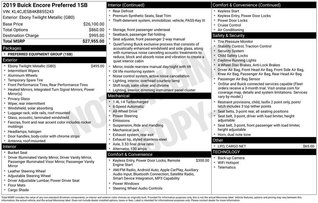 Used 2019 Buick Encore Preferred image 6