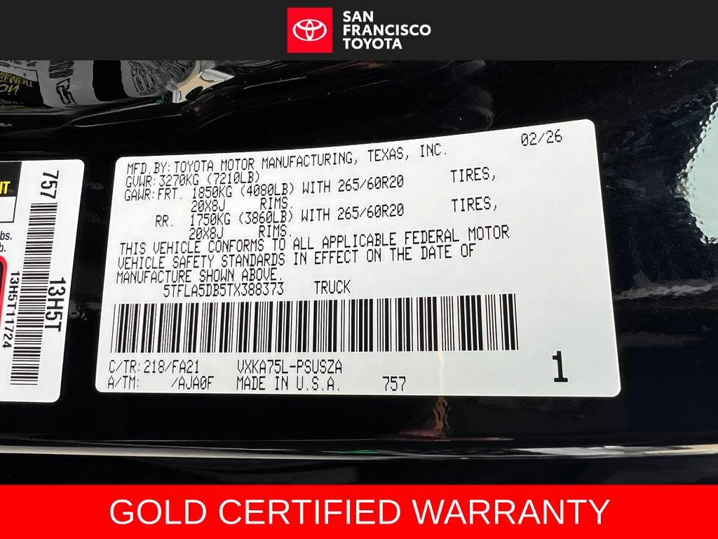 Certified 2026 Toyota Tundra SR5 w/ SX Package AWD/4WD image 39
