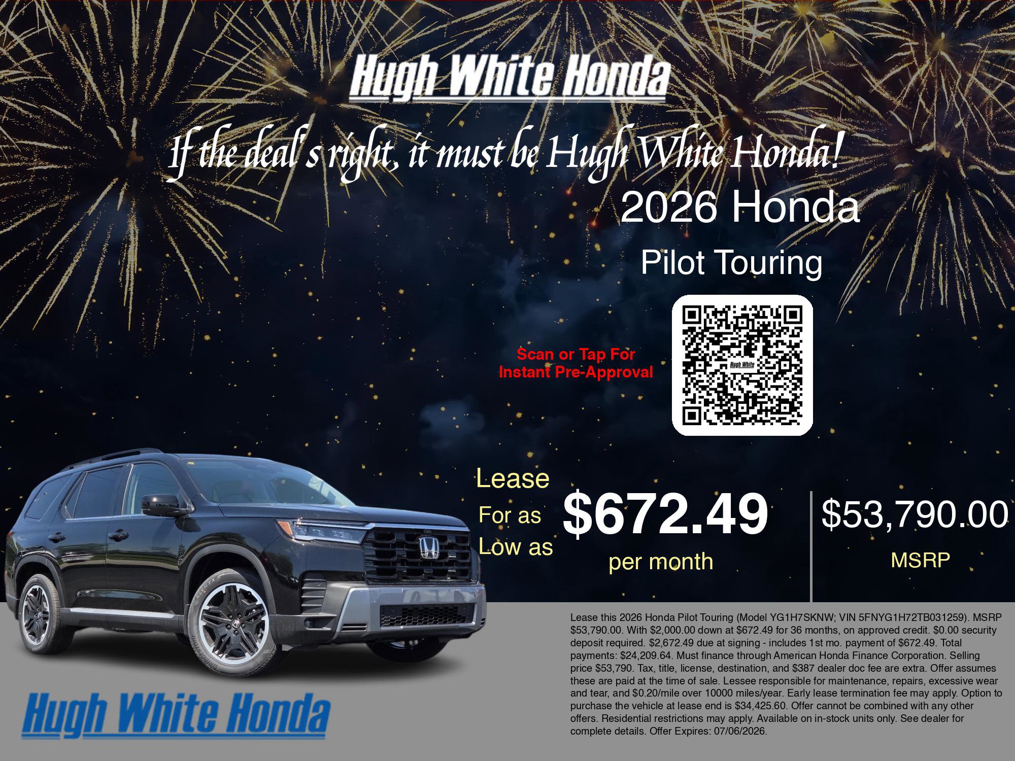 New 2026 Honda Pilot Touring image 3