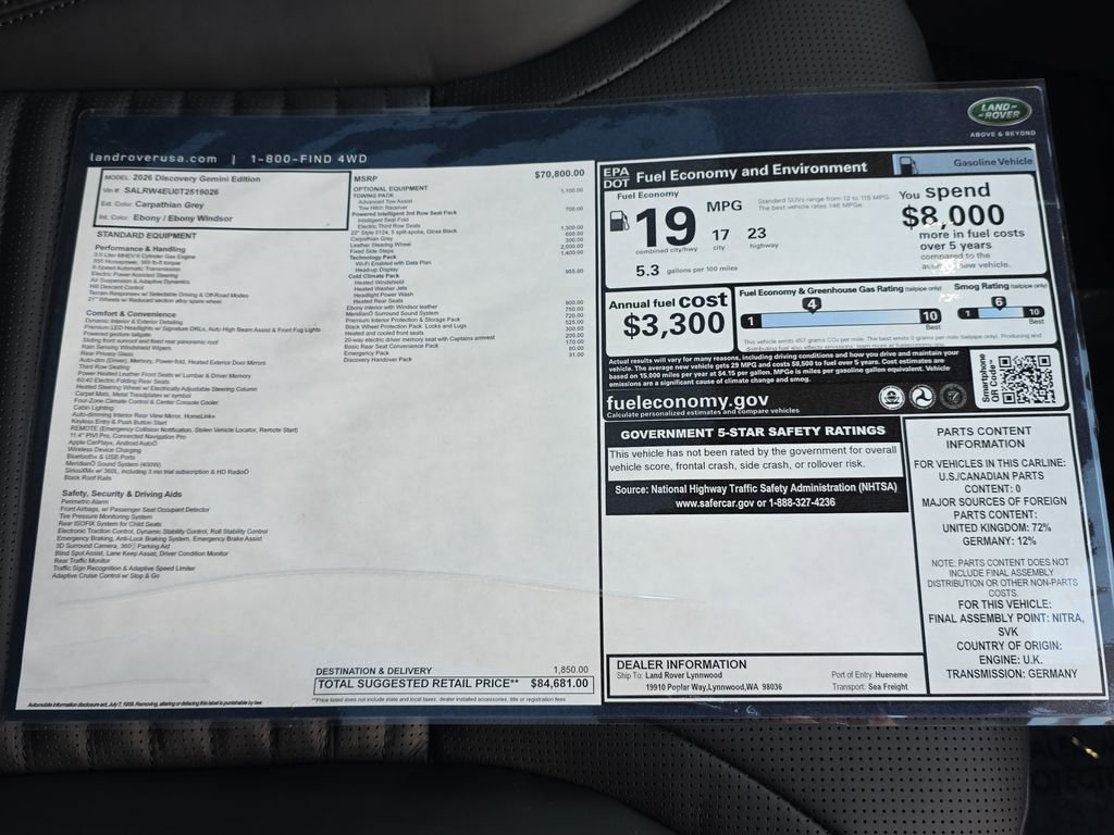 New 2026 Land Rover Discovery Limited Edition AWD/4WD image 36