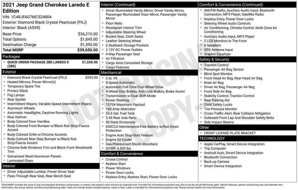 Certified 2021 Jeep Grand Cherokee Laredo image 37