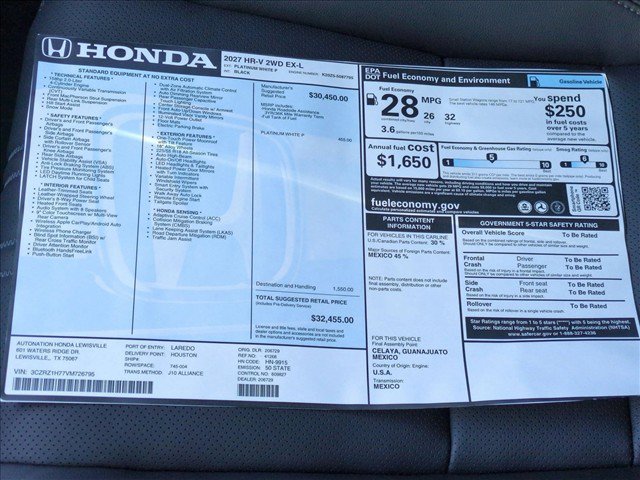 New 2027 Honda HR-V EX-L image 17