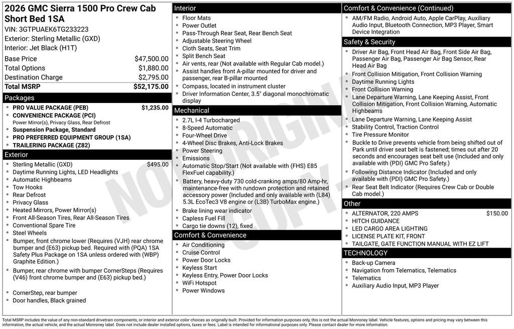 New 2026 GMC Sierra 1500 Pro w/ Pro Value Package image 25