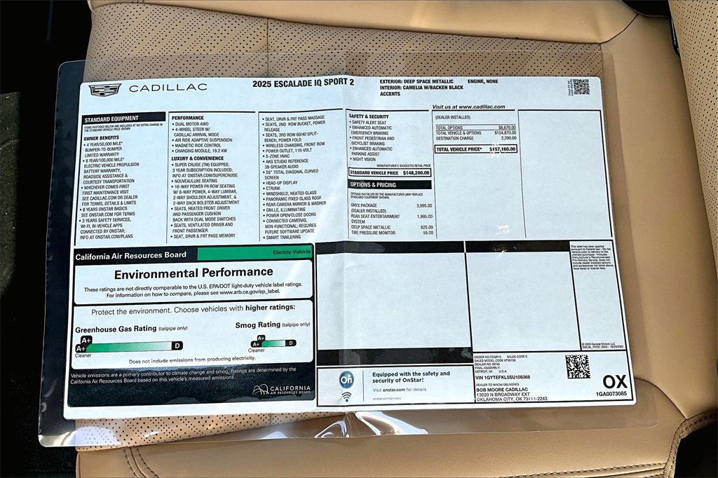 New 2025 Cadillac Escalade IQ Sport 2 w/ LPO, ONYX Package image 14