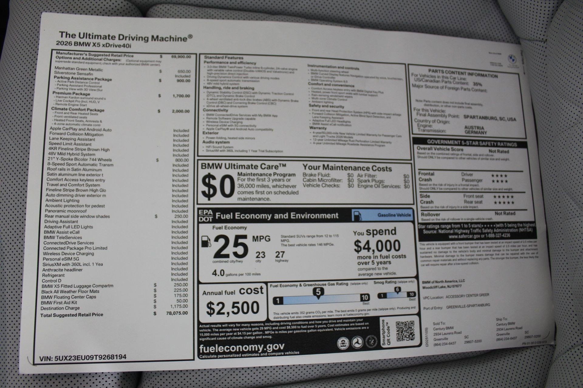 New 2026 BMW X5 xDrive40i w/ Climate Comfort Package AWD/4WD image 19