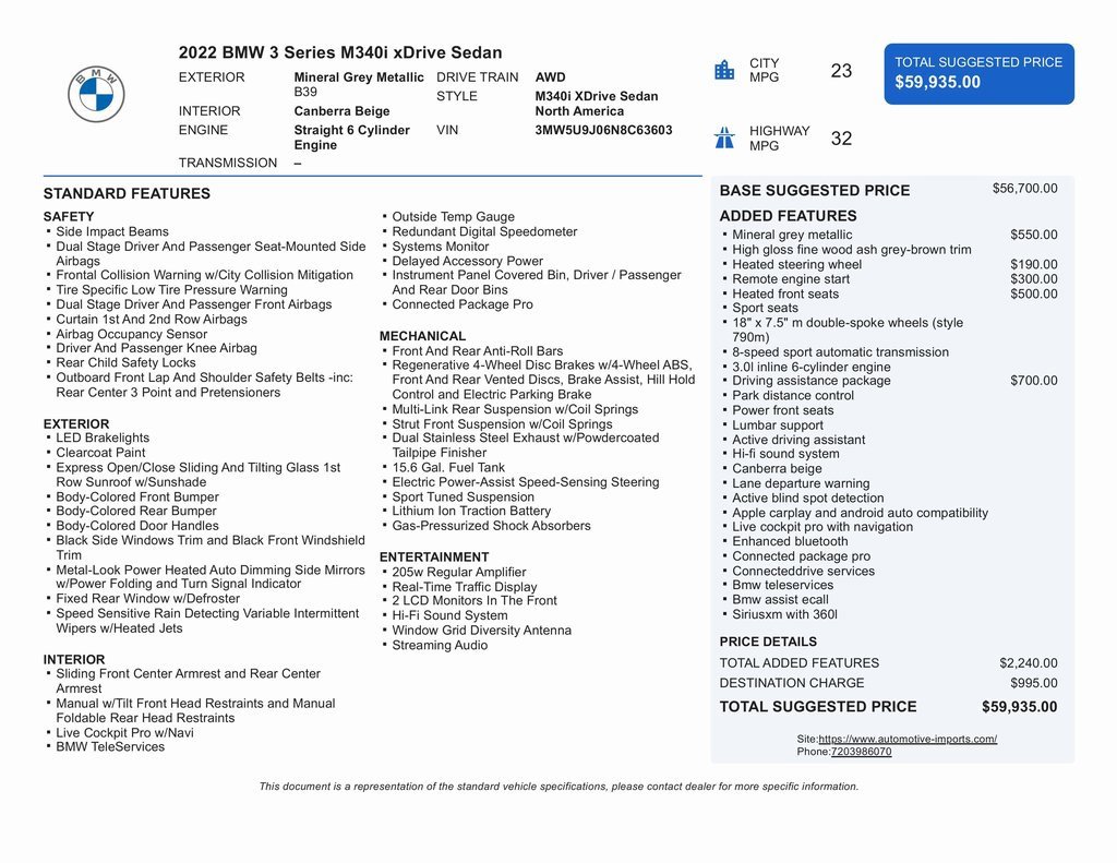 Used 2022 BMW M340i xDrive w/ Driving Assistance Package image 2