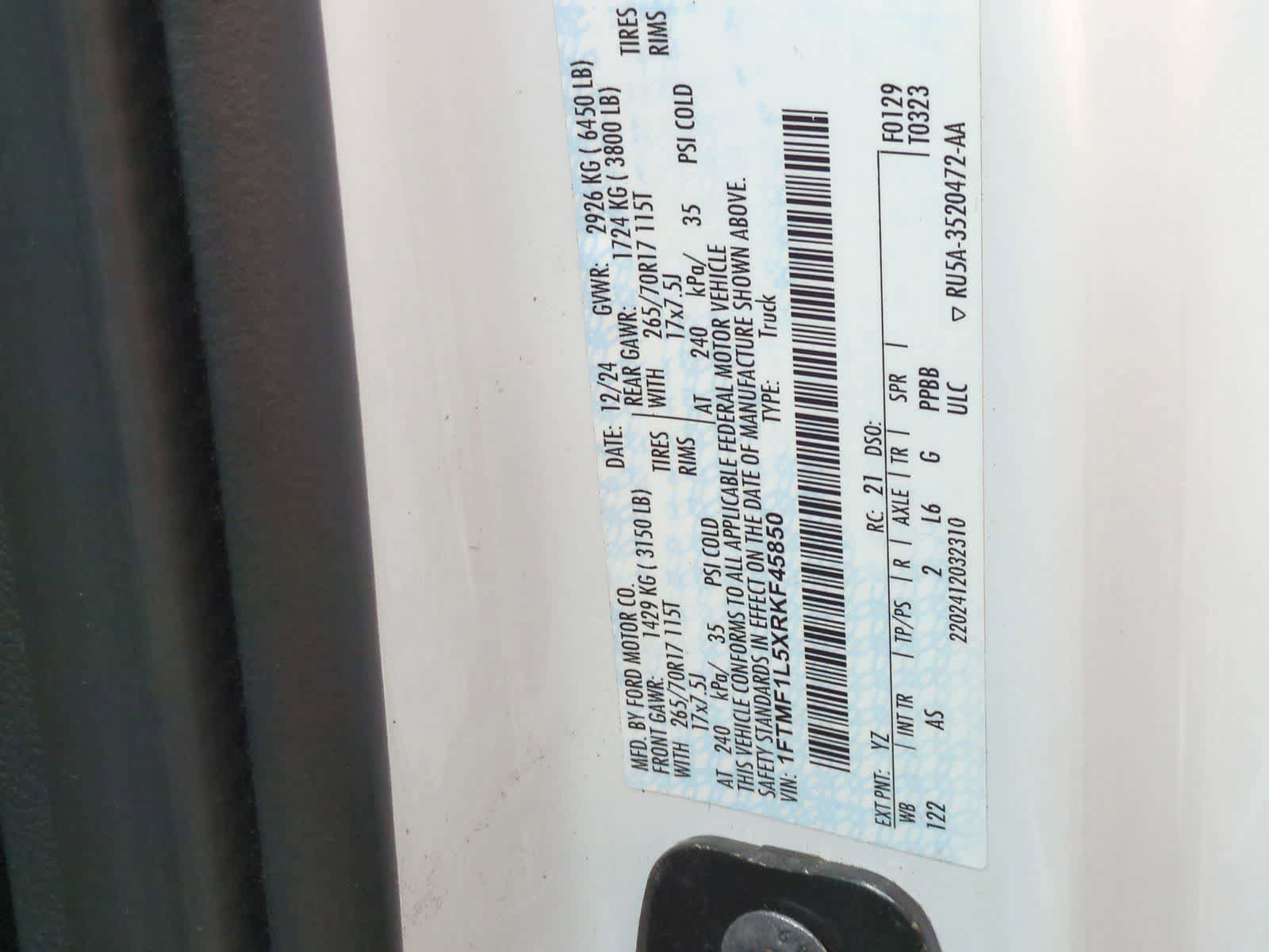 Used 2024 Ford F150 XL w/ Equipment Group 103A High AWD/4WD image 34