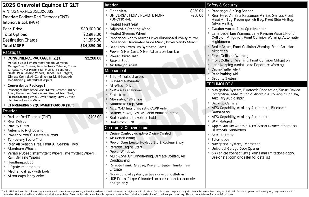 Certified 2025 Chevrolet Equinox LT w/ Convenience Package II AWD/4WD image 33