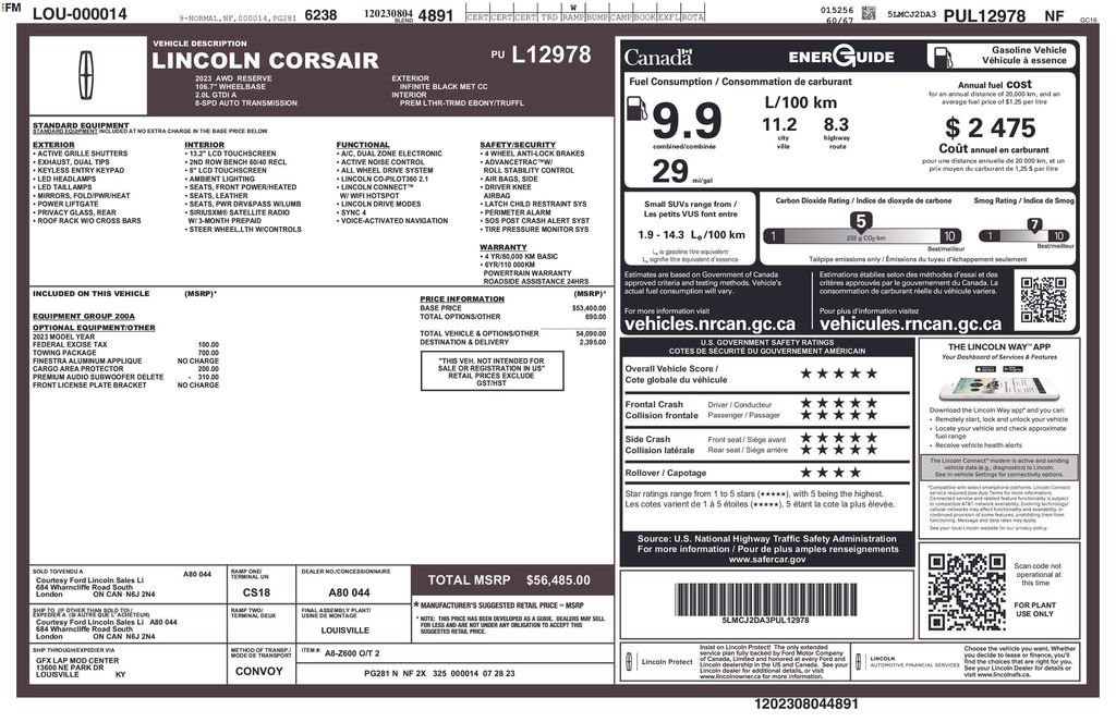 Used 2023 Lincoln Corsair Reserve w/ Towing Package AWD/4WD image 12
