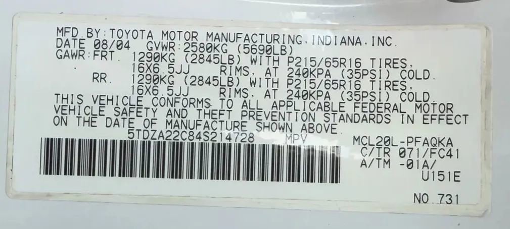 Used 2004 Toyota Sienna XLE Limited image 28