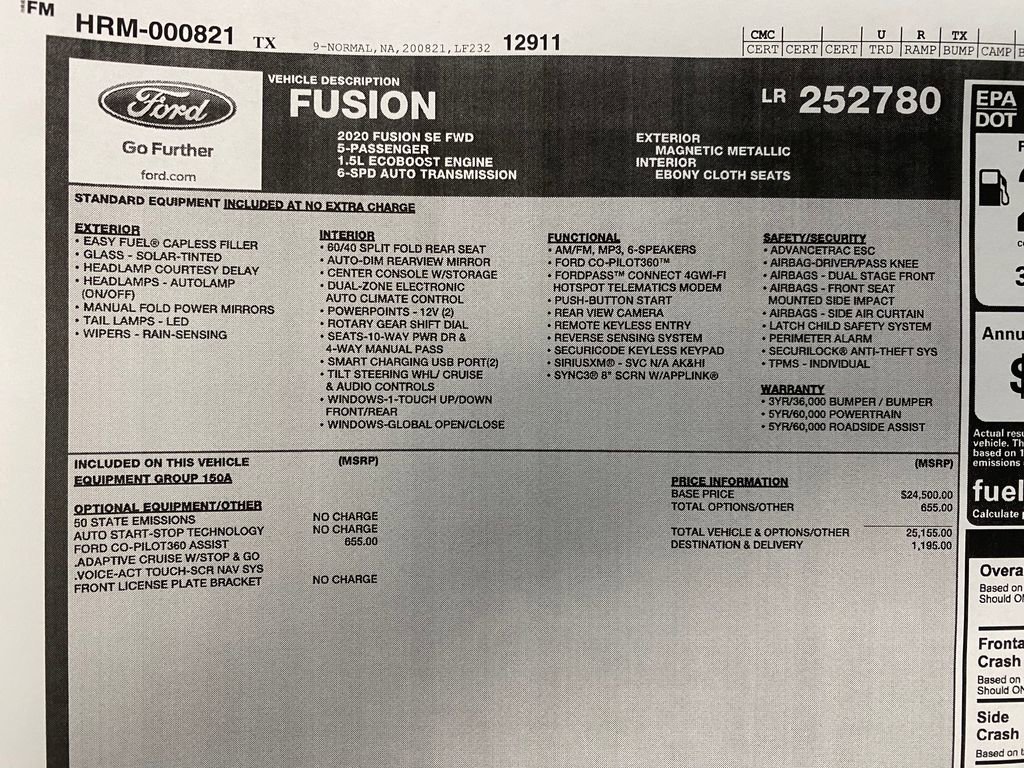 Used 2020 Ford Fusion SE image 30