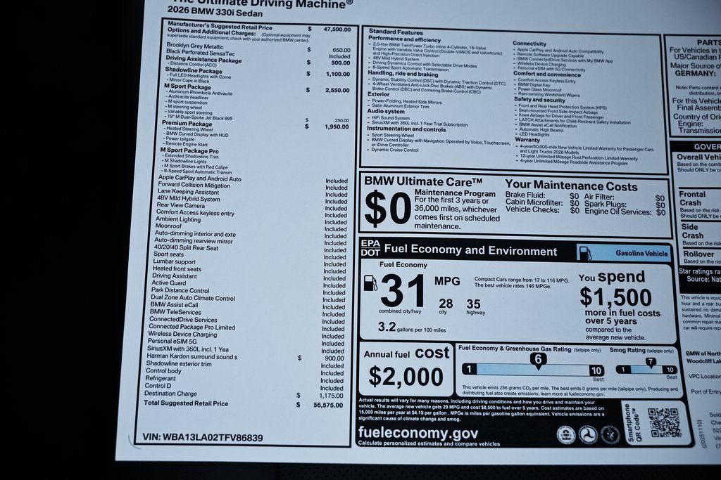 New 2026 BMW 330i Sedan w/ M Sport Package image 41