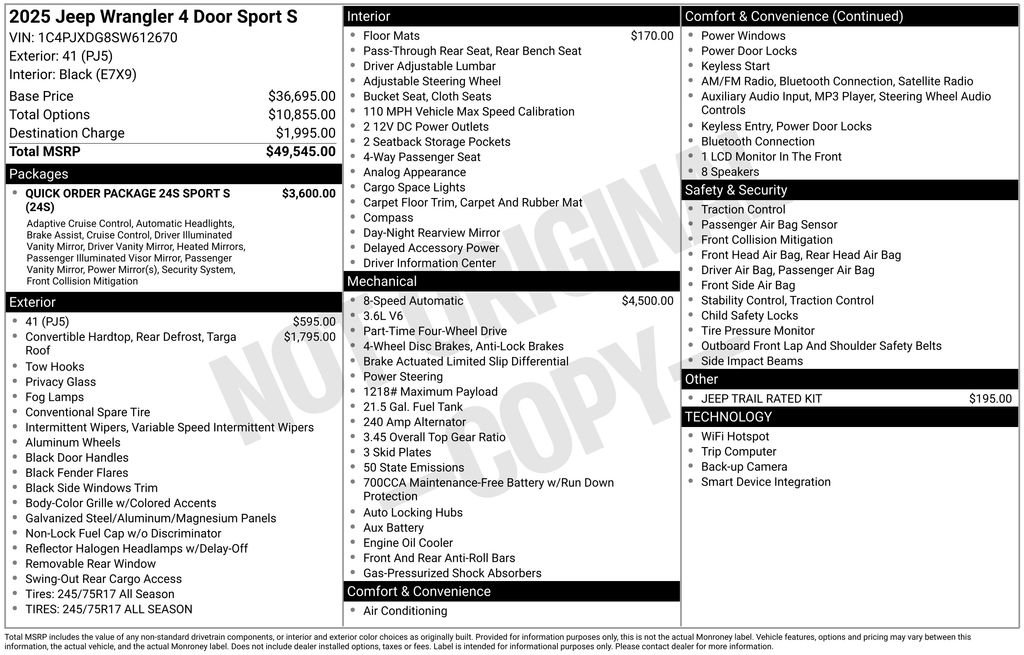 Used 2025 Jeep Wrangler Sport S image 38