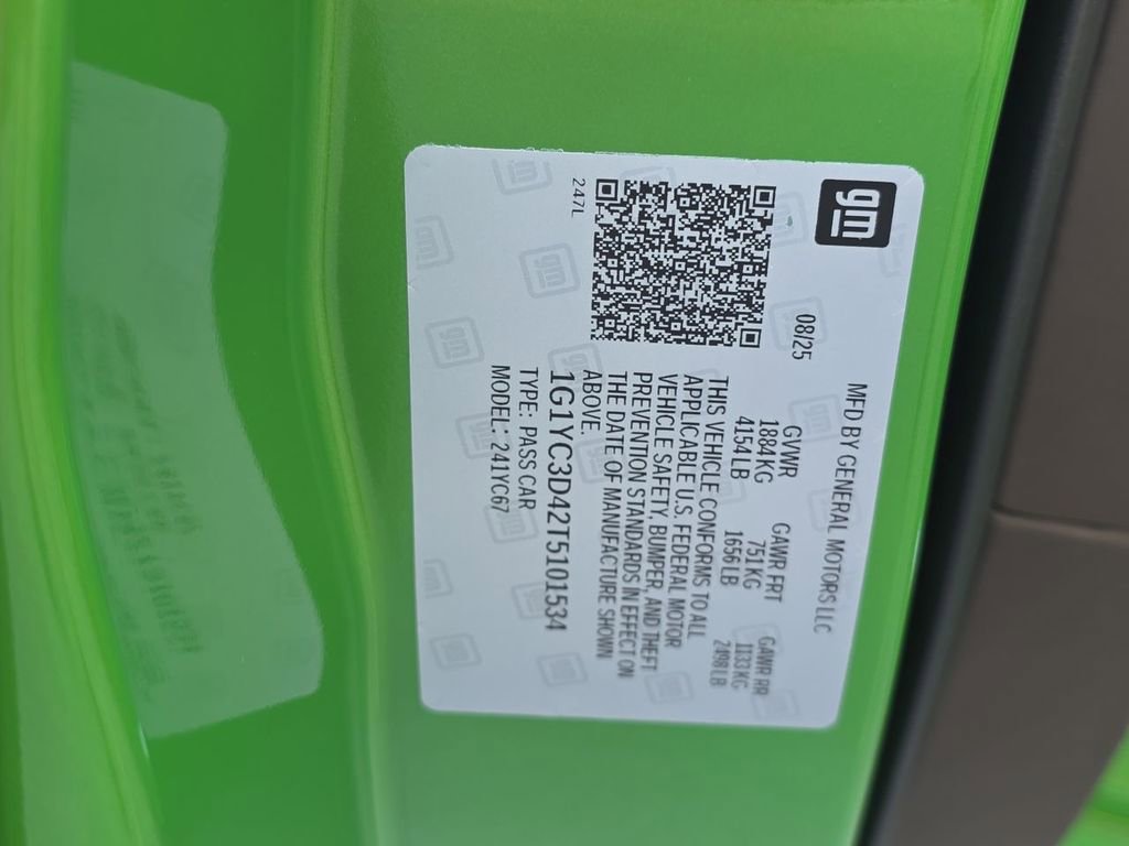 New 2026 Chevrolet Corvette Stingray Premium Conv w/ Z51 Performance Package image 35