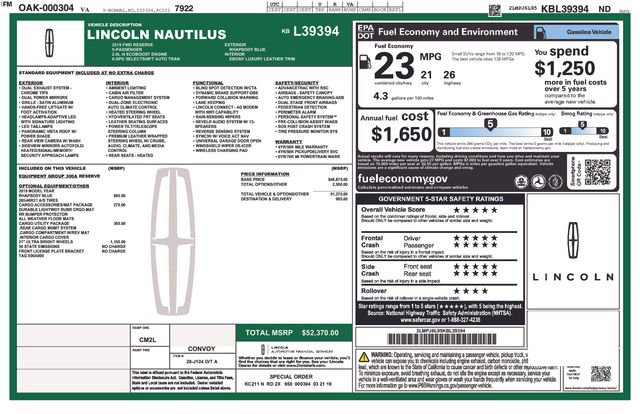 Used 2019 Lincoln Nautilus Reserve w/ Cargo Utility Package image 29