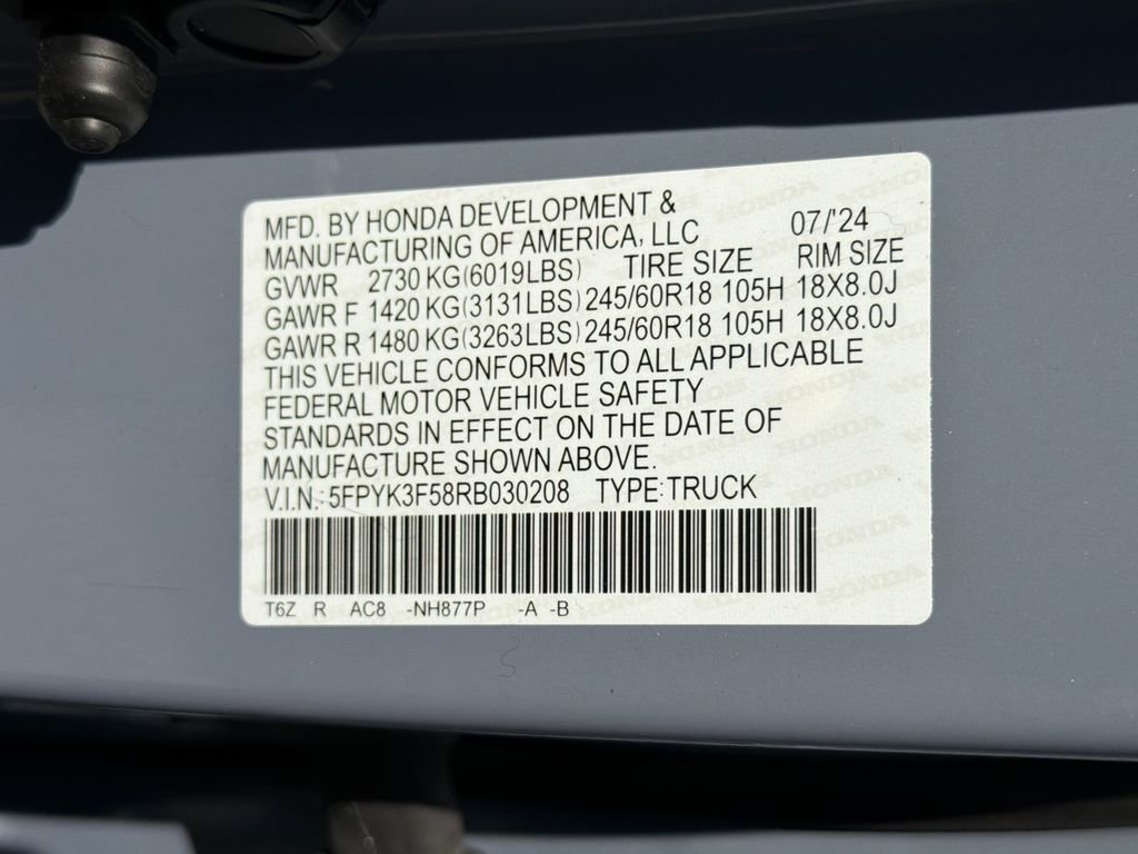 Used 2024 Honda Ridgeline RTL image 29