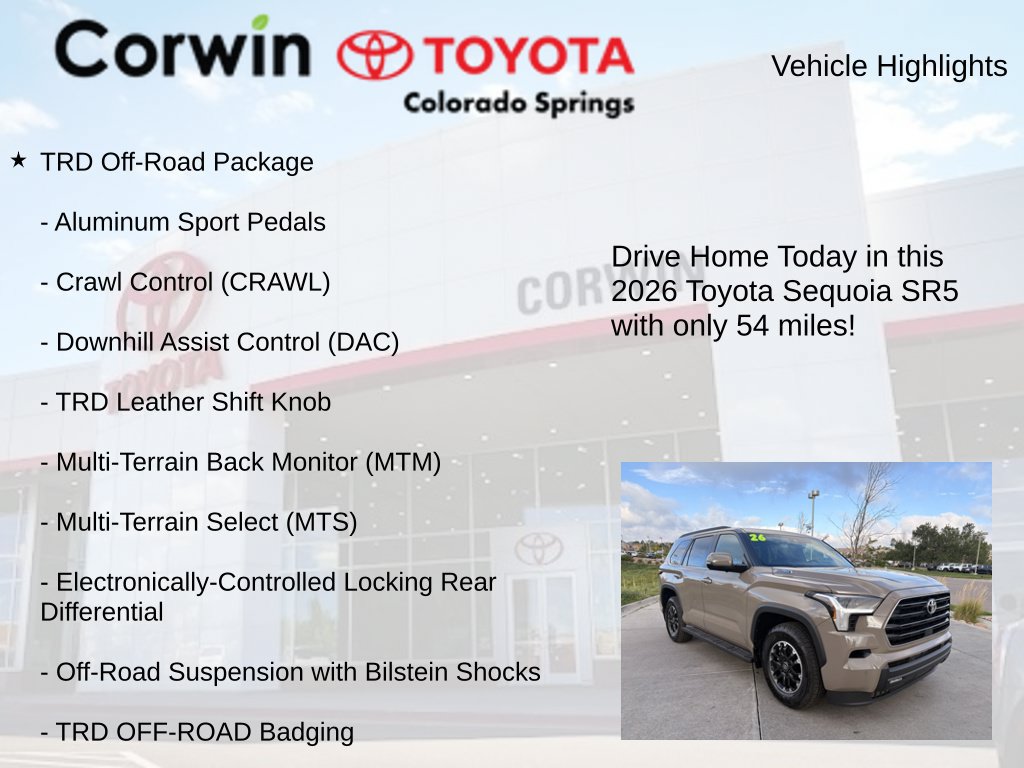 Used 2026 Toyota Sequoia SR5 w/ TRD Off-Road Package AWD/4WD image 8