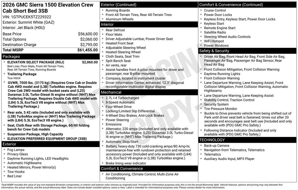 New 2026 GMC Sierra 1500 Elevation w/ Elevation Select Package image 42