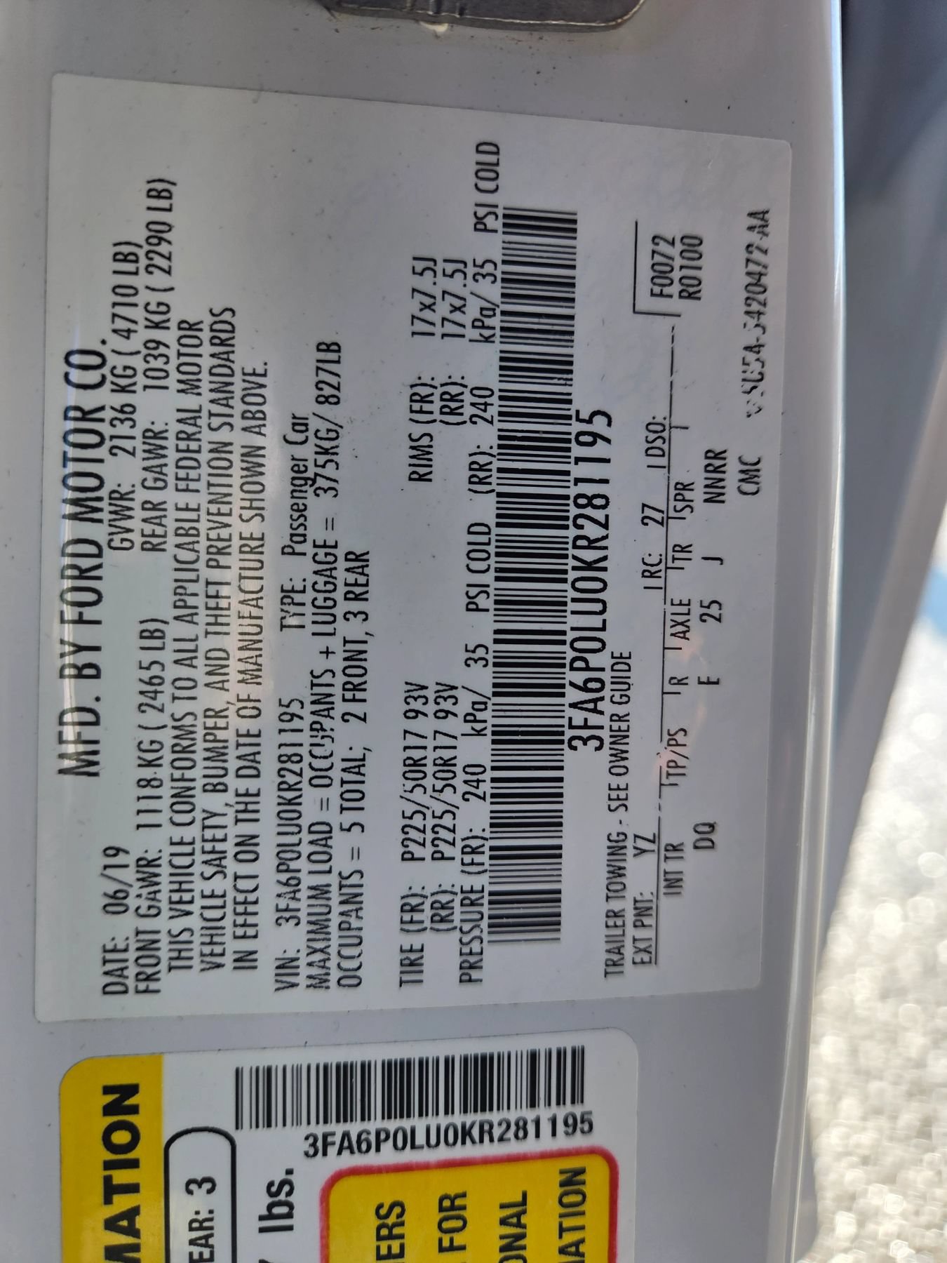 Used 2019 Ford Fusion SE FWD image 7